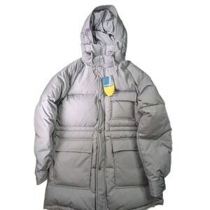 Vintage St Johns Bay Down Parka Jacket Mens L Gray Full Zip Outdoors Ski NWT